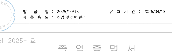 전자증명서 제출용도 예시